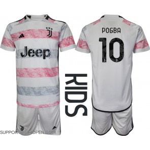 Juventus Paul Pogba #10 Bortatröja Barn 2023-24 Kortärmad (+ korta byxor)